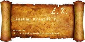 Liszkay Kristóf névjegykártya